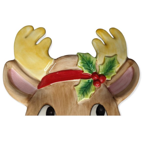 Fitz & Floyd Essential Snack Therapy Reindeer Plate - Picture 9 of 13